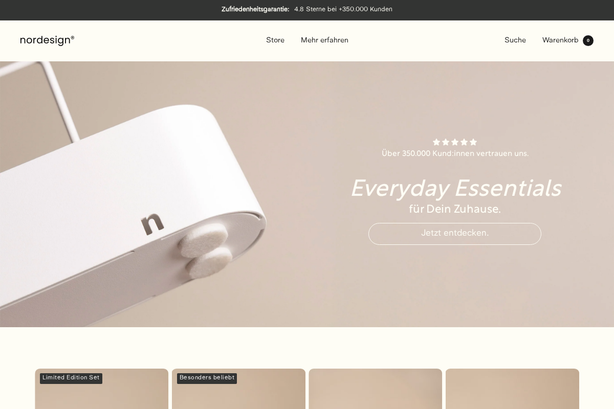 Nordesign Store homepage screenshot