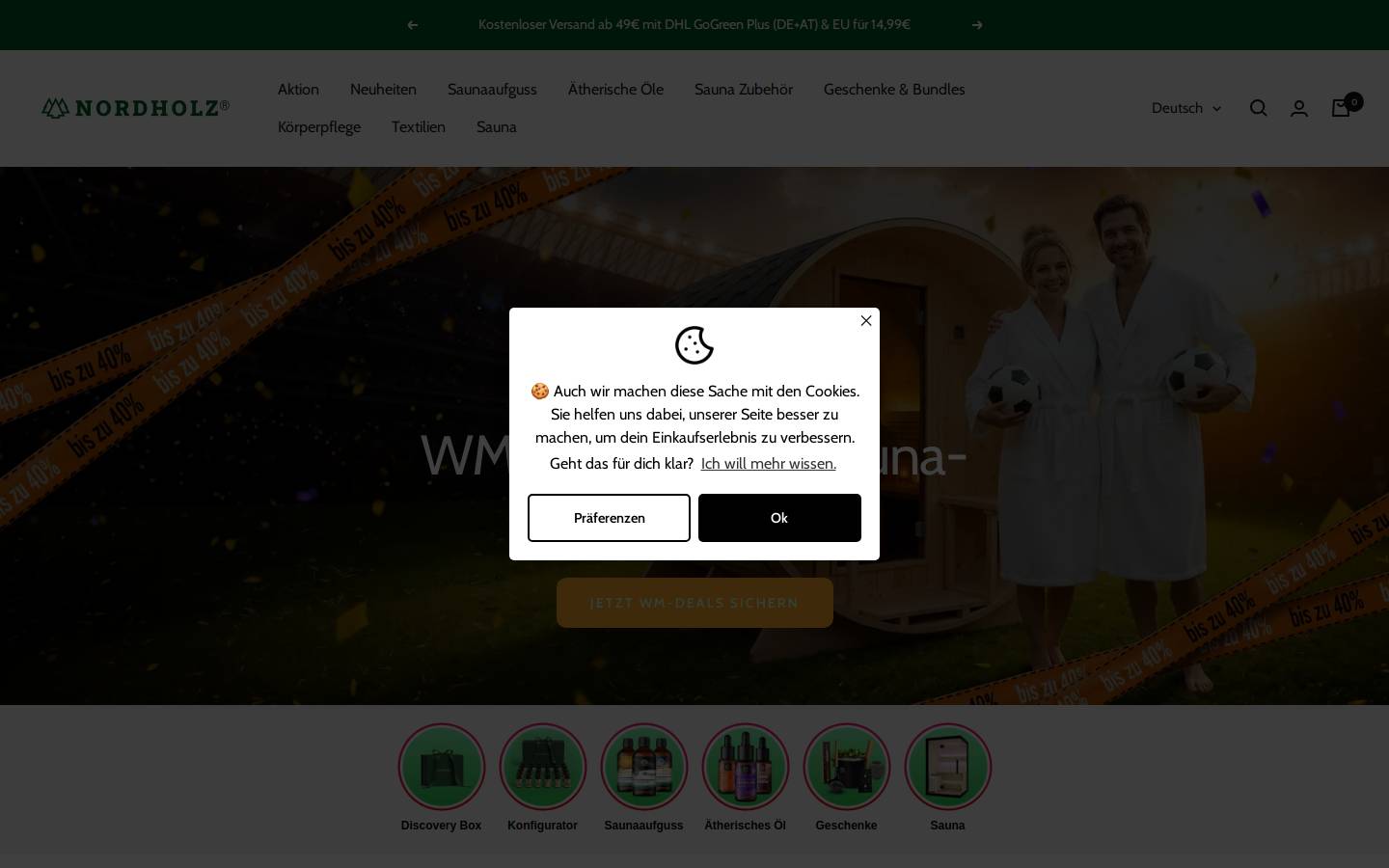 Nordholz Shop homepage screenshot