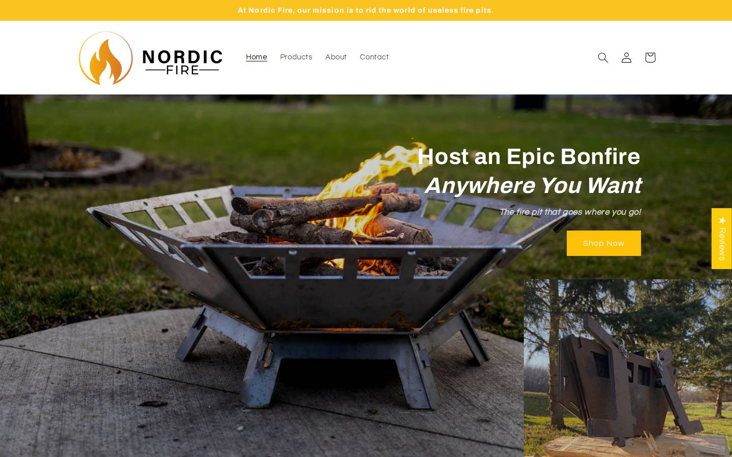 nordic-fire.com homepage screenshot