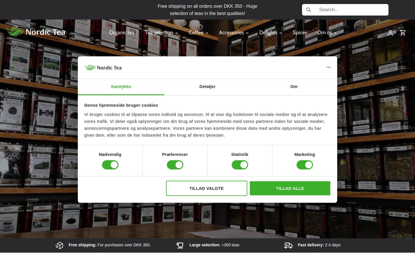 Nordic Tea homepage screenshot