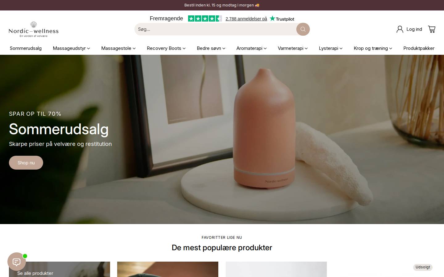 Nordic Wellness homepage screenshot
