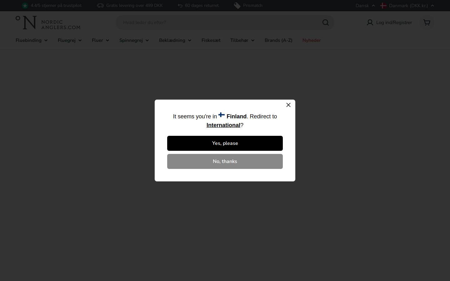 Nordicanglers homepage screenshot
