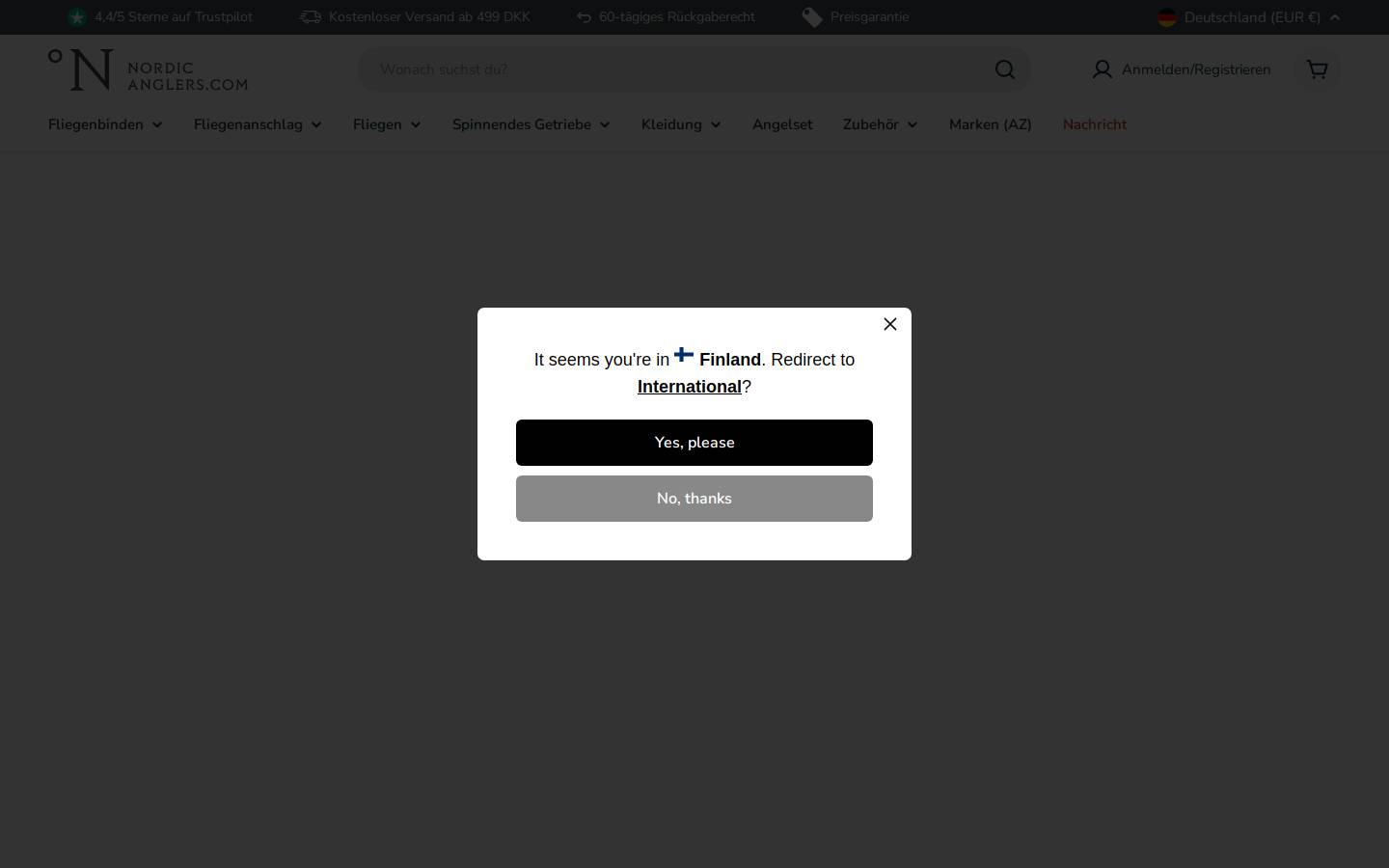 Nordicanglers homepage screenshot