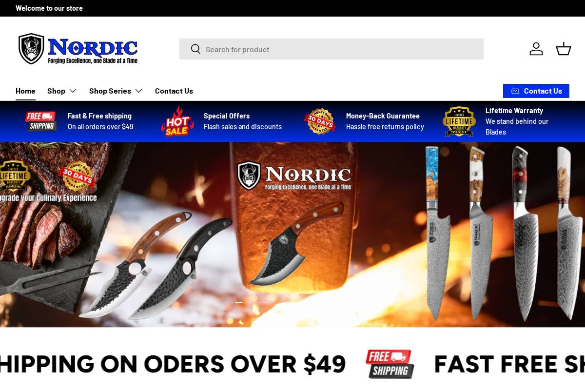 nordicblades.shop homepage screenshot