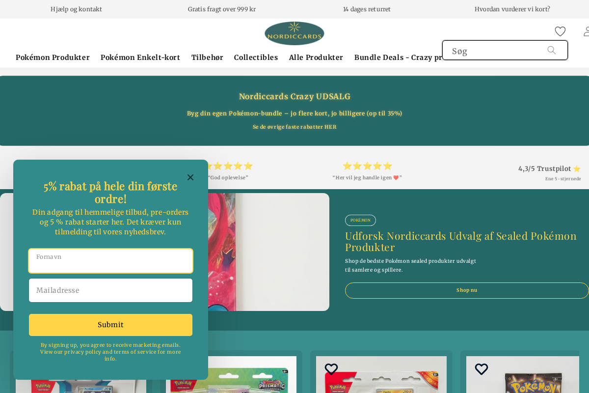 Nordiccards homepage screenshot