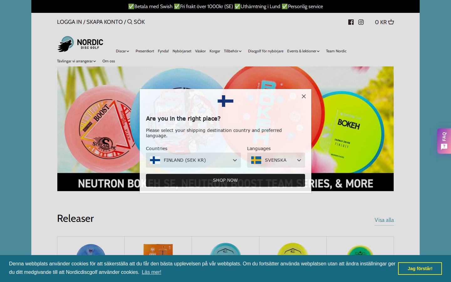 nordicdiscgolf.se homepage screenshot