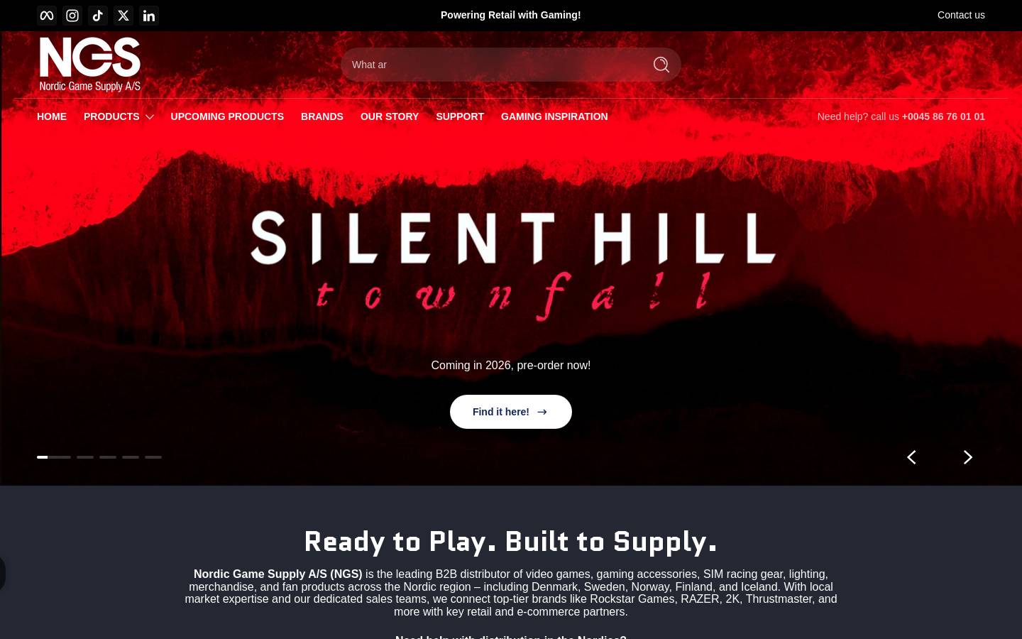 Nordic Game Supply A/S homepage screenshot