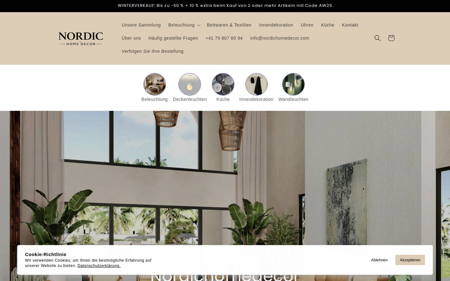 Nordichomedecor homepage screenshot