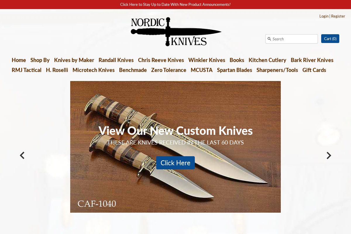 Nordic Knives homepage screenshot