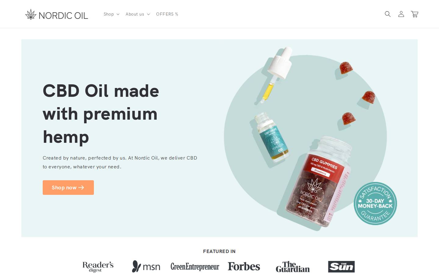 Nordic Oil homepage screenshot