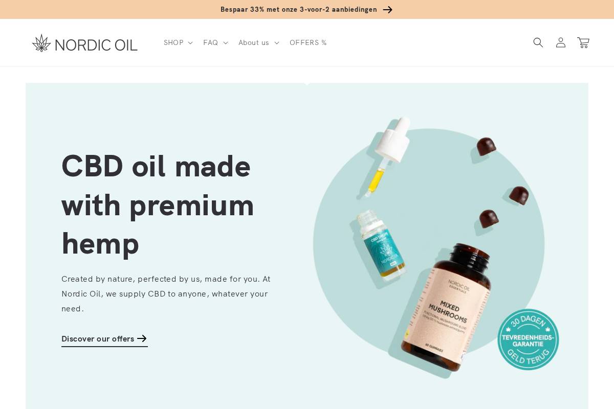 Nordic Oil homepage screenshot