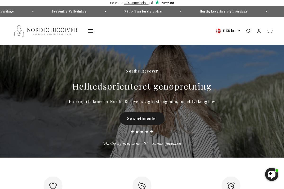 NordicRecover homepage screenshot