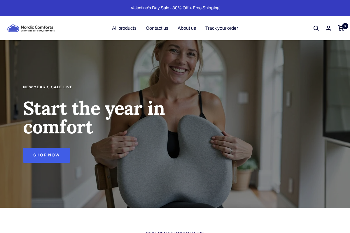Nordicscomforts homepage screenshot