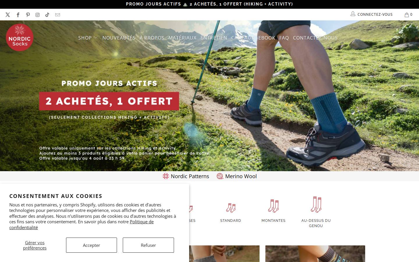 Nordic Socks homepage screenshot
