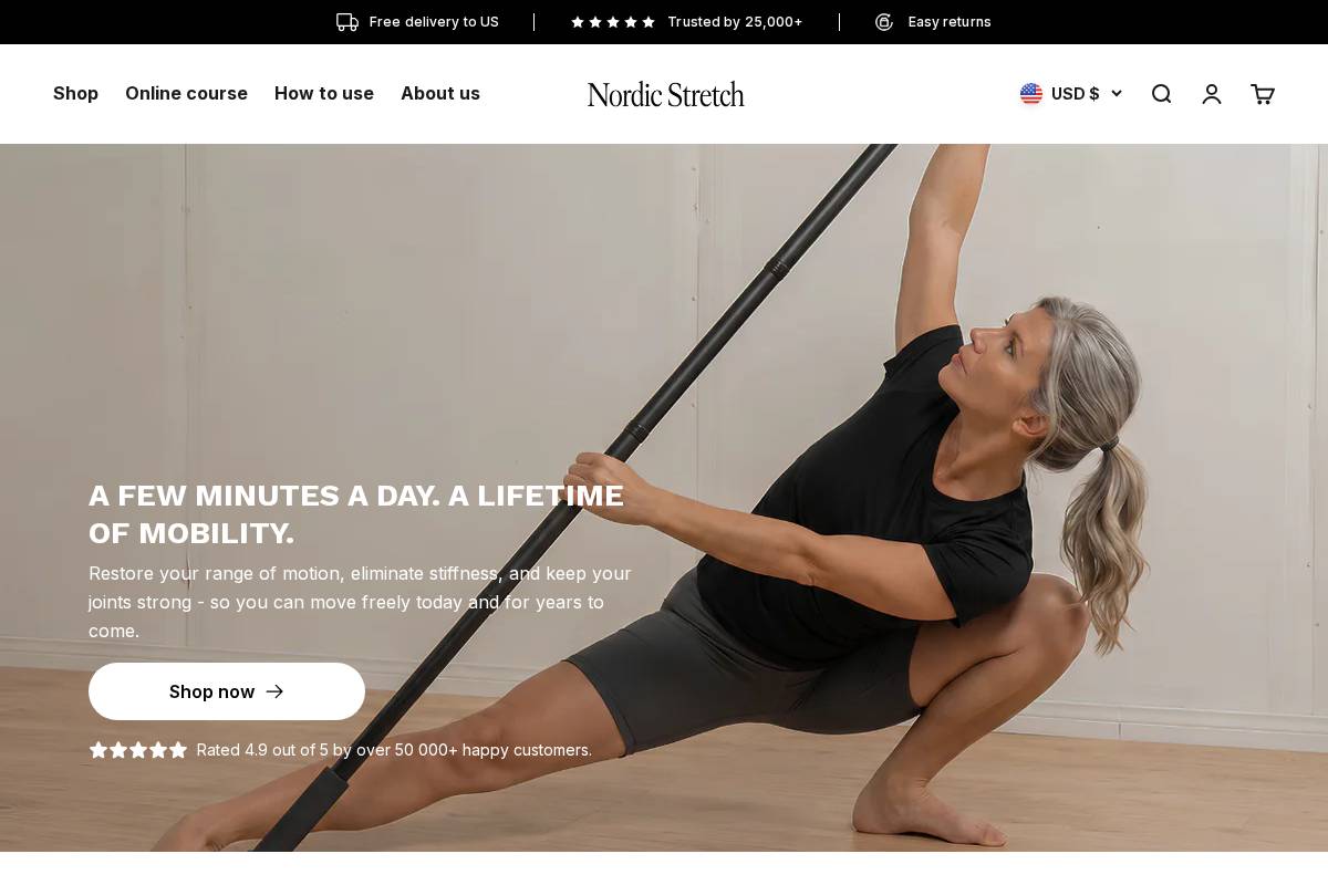 Nordicstretch homepage screenshot