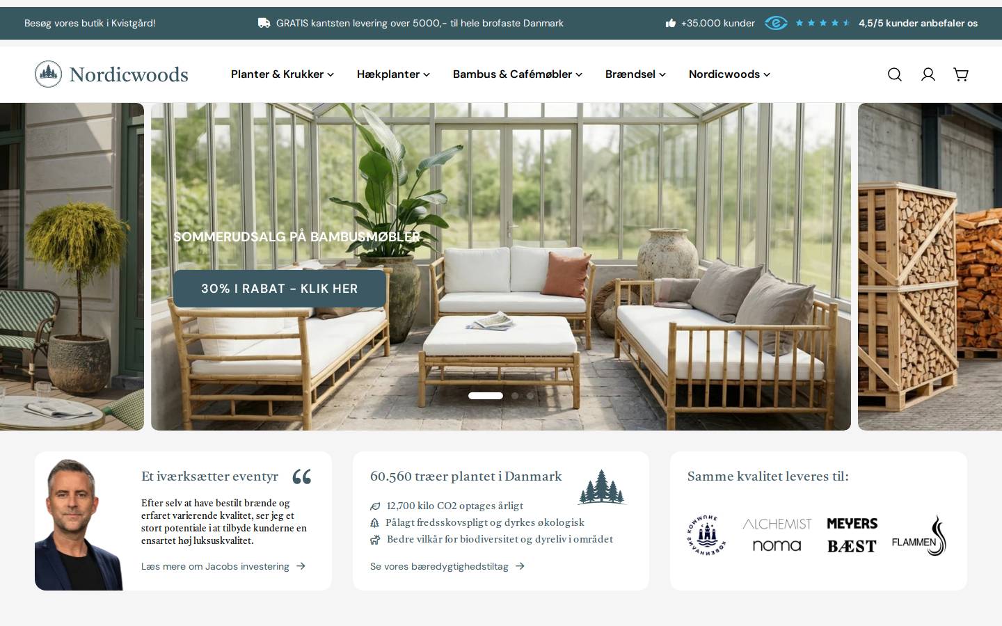 Nordicwoods homepage screenshot