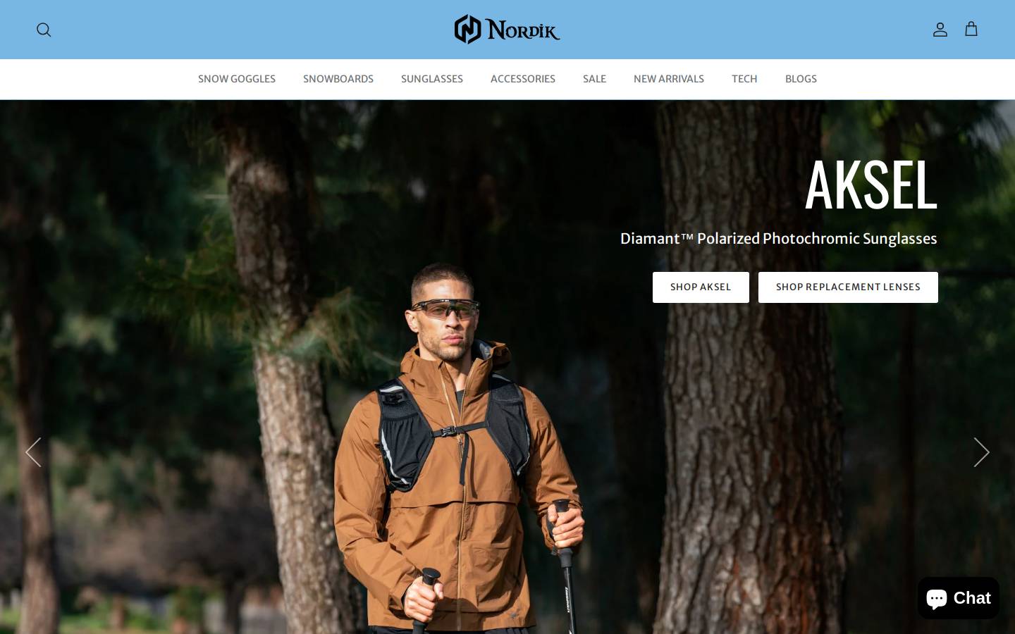 Nordik Eyewear homepage screenshot