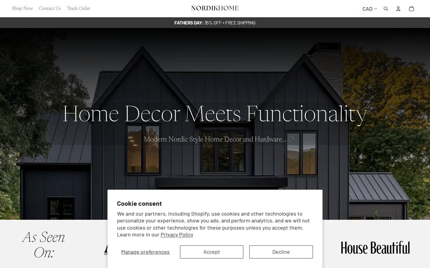 nordikhome.com homepage screenshot