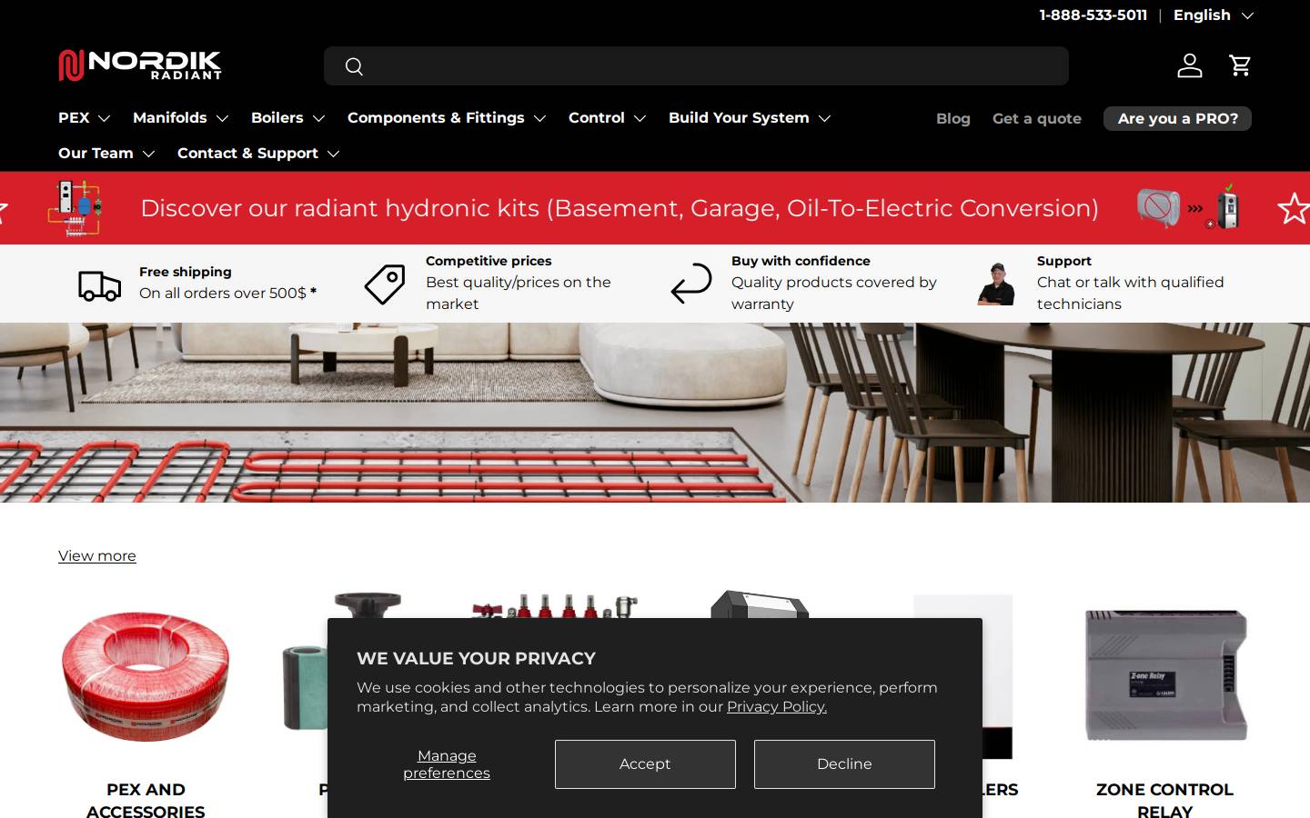 Nordikradiant homepage screenshot