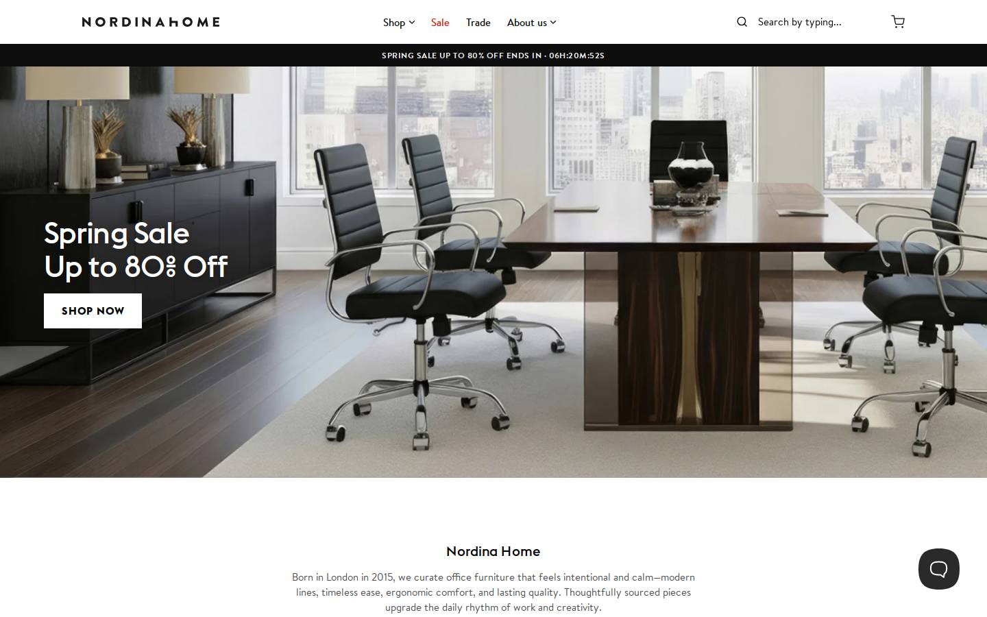 NORDINA HOME homepage screenshot