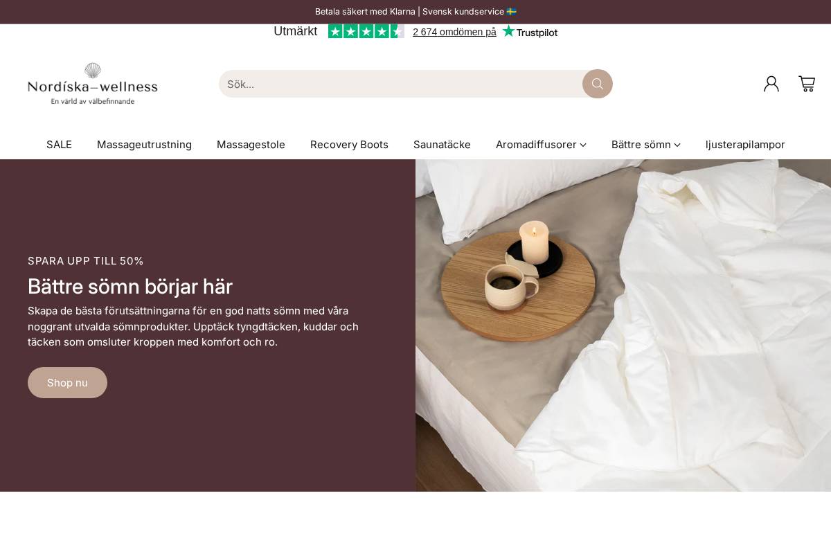 Nordiska Wellness homepage screenshot