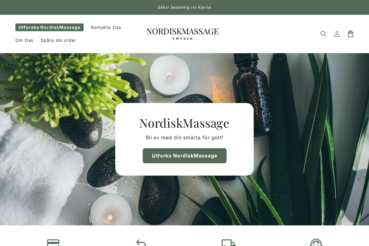 nordiskmassage.se homepage screenshot