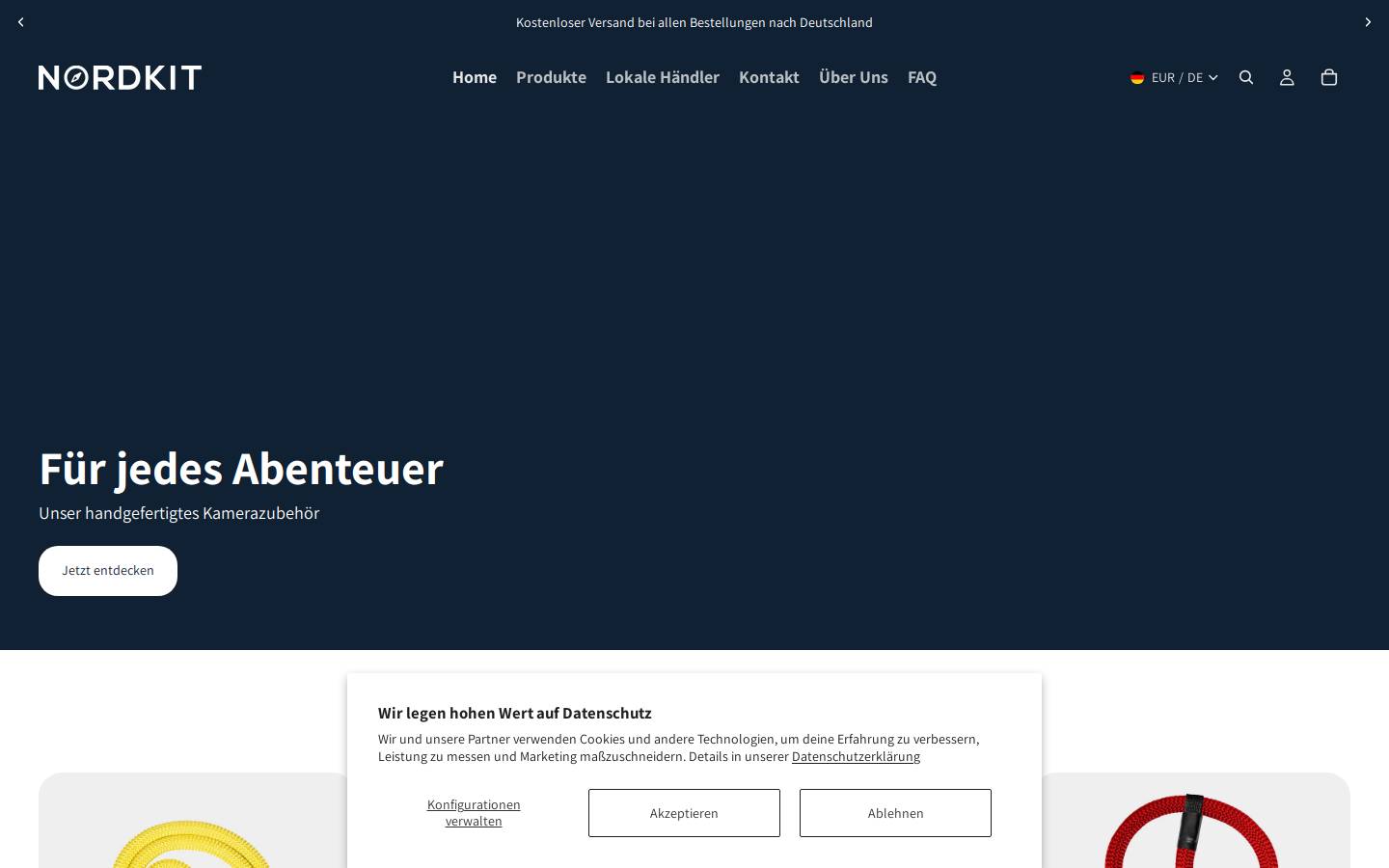 Nordkit homepage screenshot