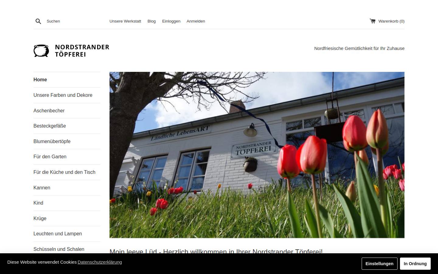 nordstrander-toepferei.de homepage screenshot