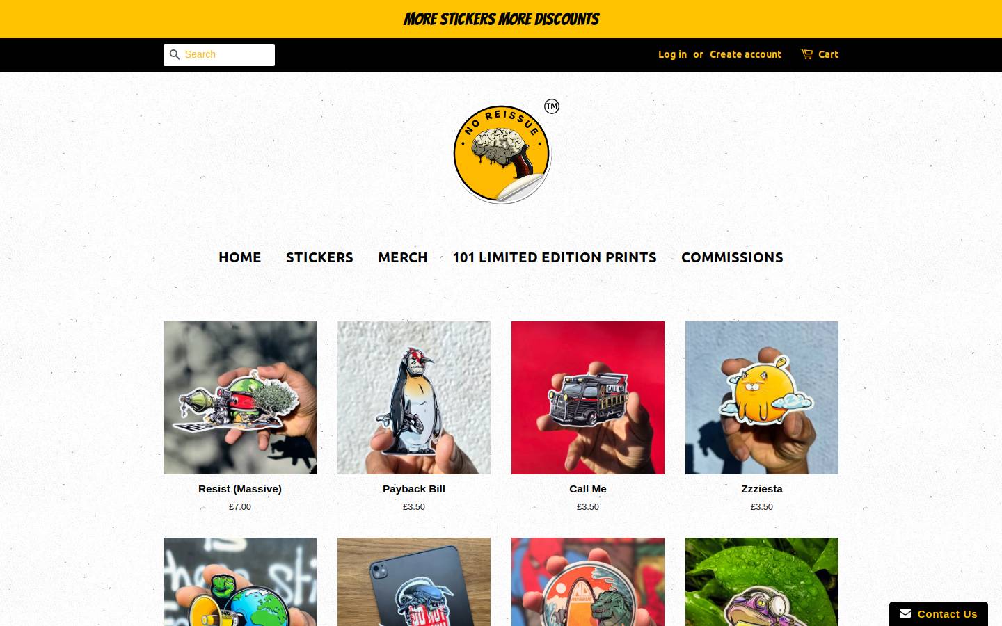 noreissue.com homepage screenshot