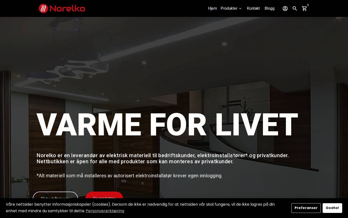 Norelko homepage screenshot