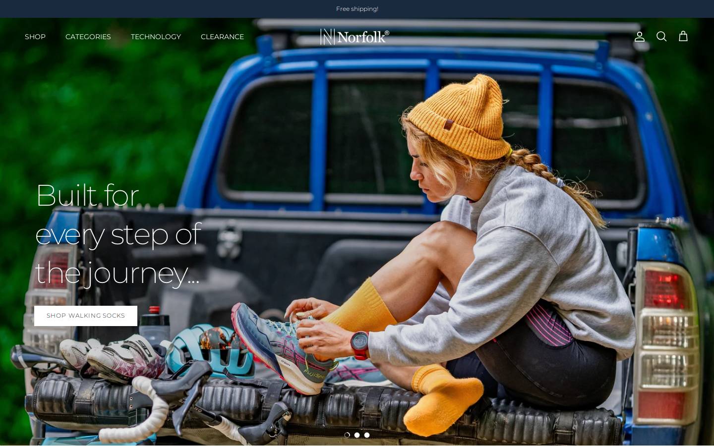 NorfolkSocks homepage screenshot