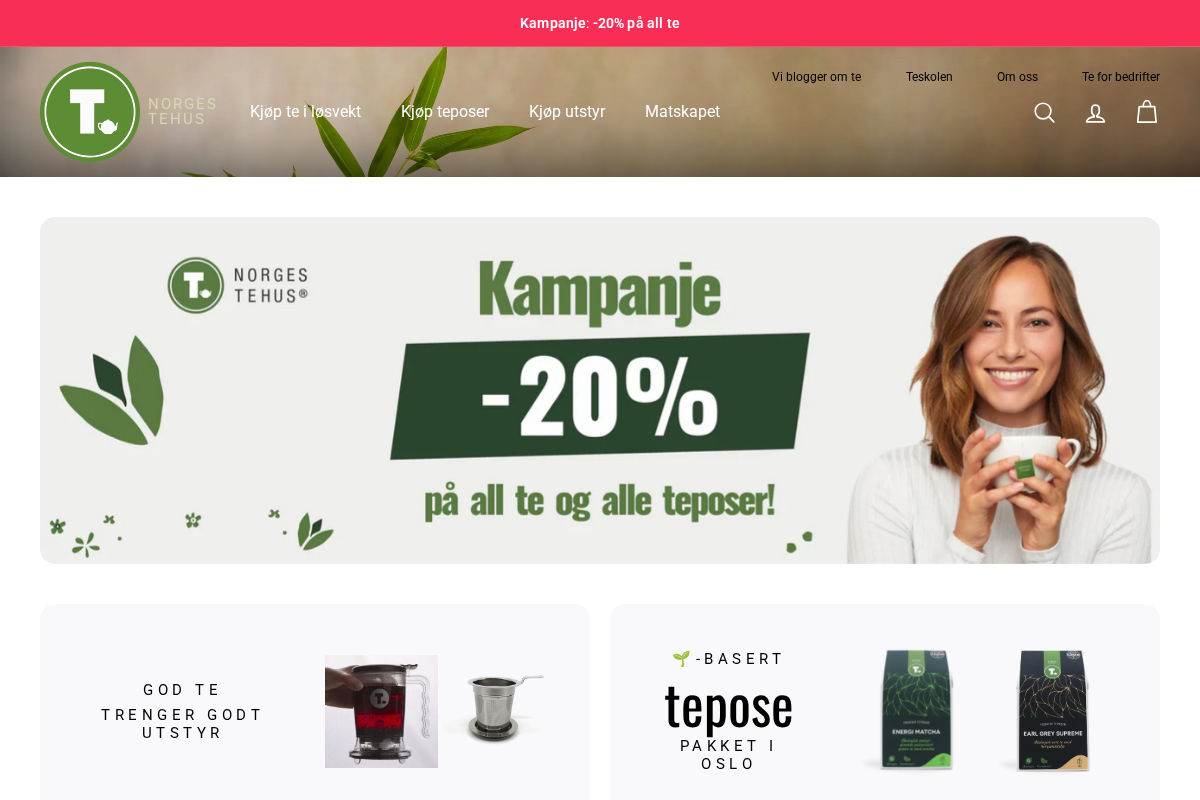 Norges Tehus homepage screenshot