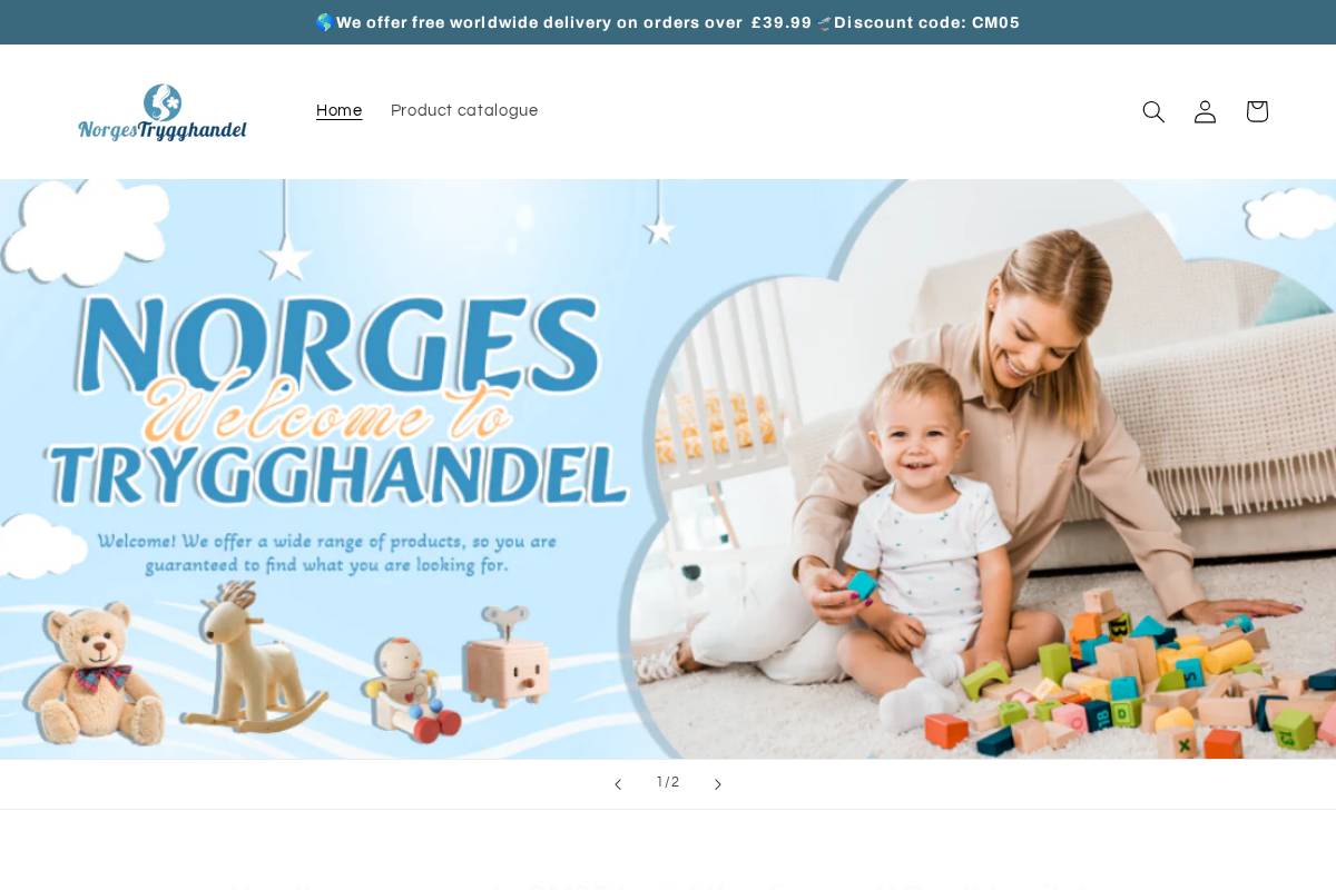 Norgestrygghandel homepage screenshot