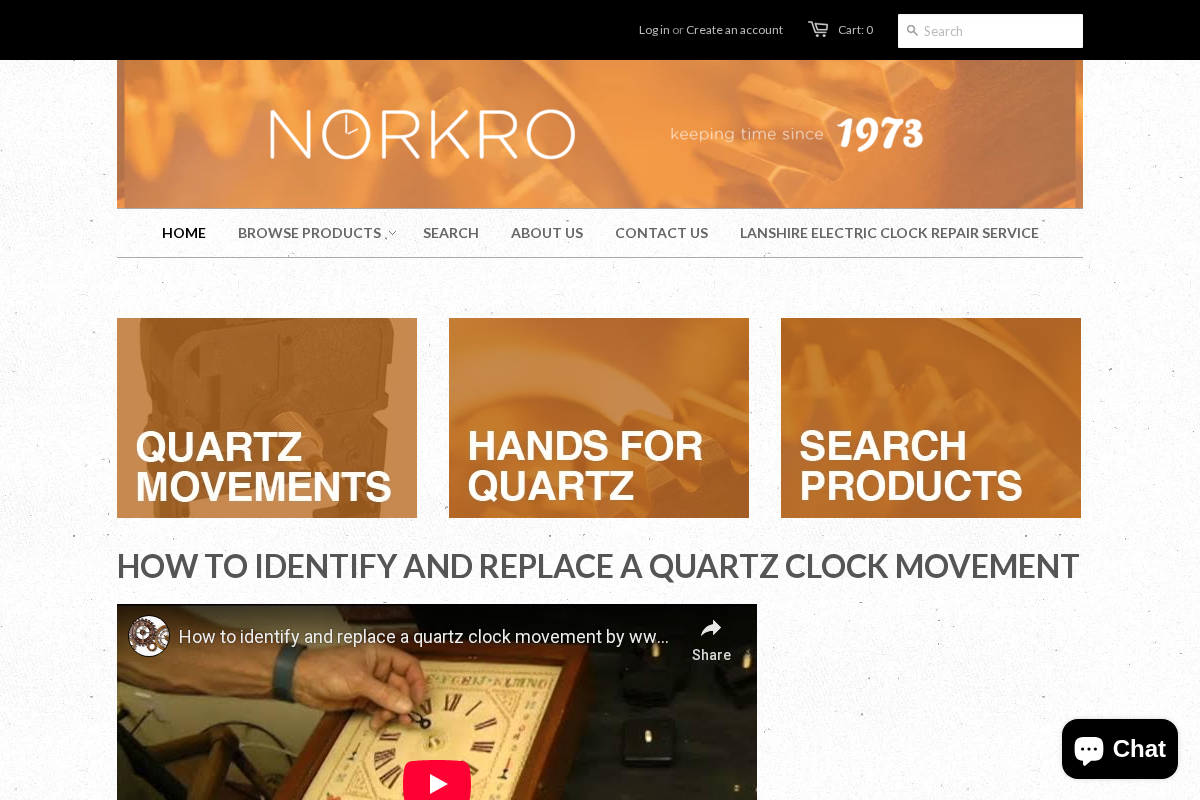 Wholesale Clock Parts Supplier homepage screenshot