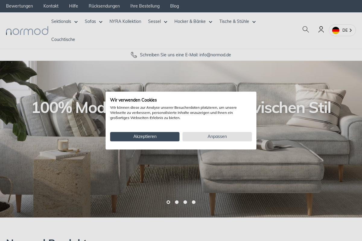 Normod homepage screenshot