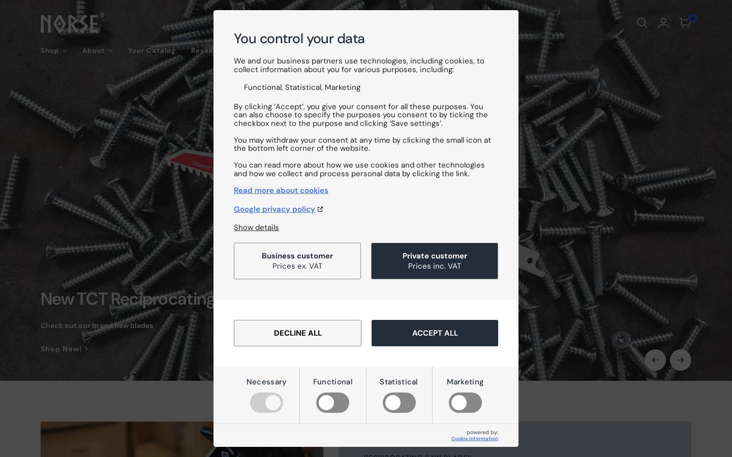 norse.com homepage screenshot