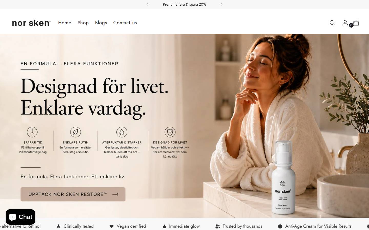norskenskincare.com homepage screenshot