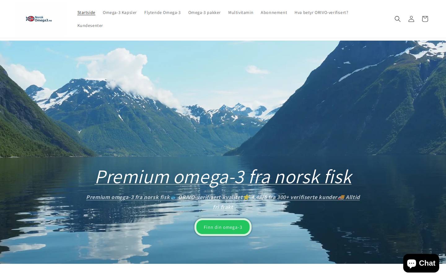 norskomega3.no homepage screenshot