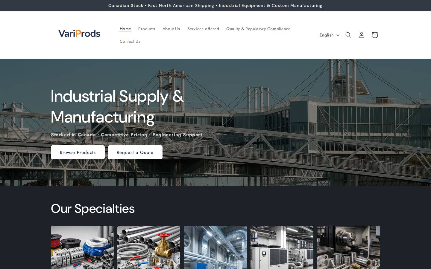 northbridgeindustrial.ca homepage screenshot