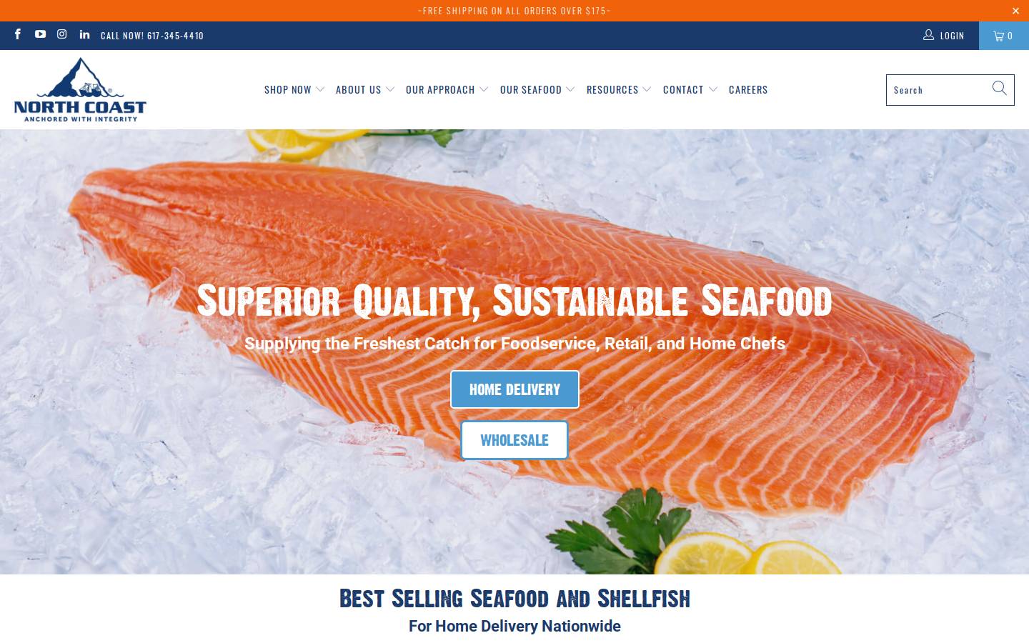 northcoastseafoods.com homepage screenshot
