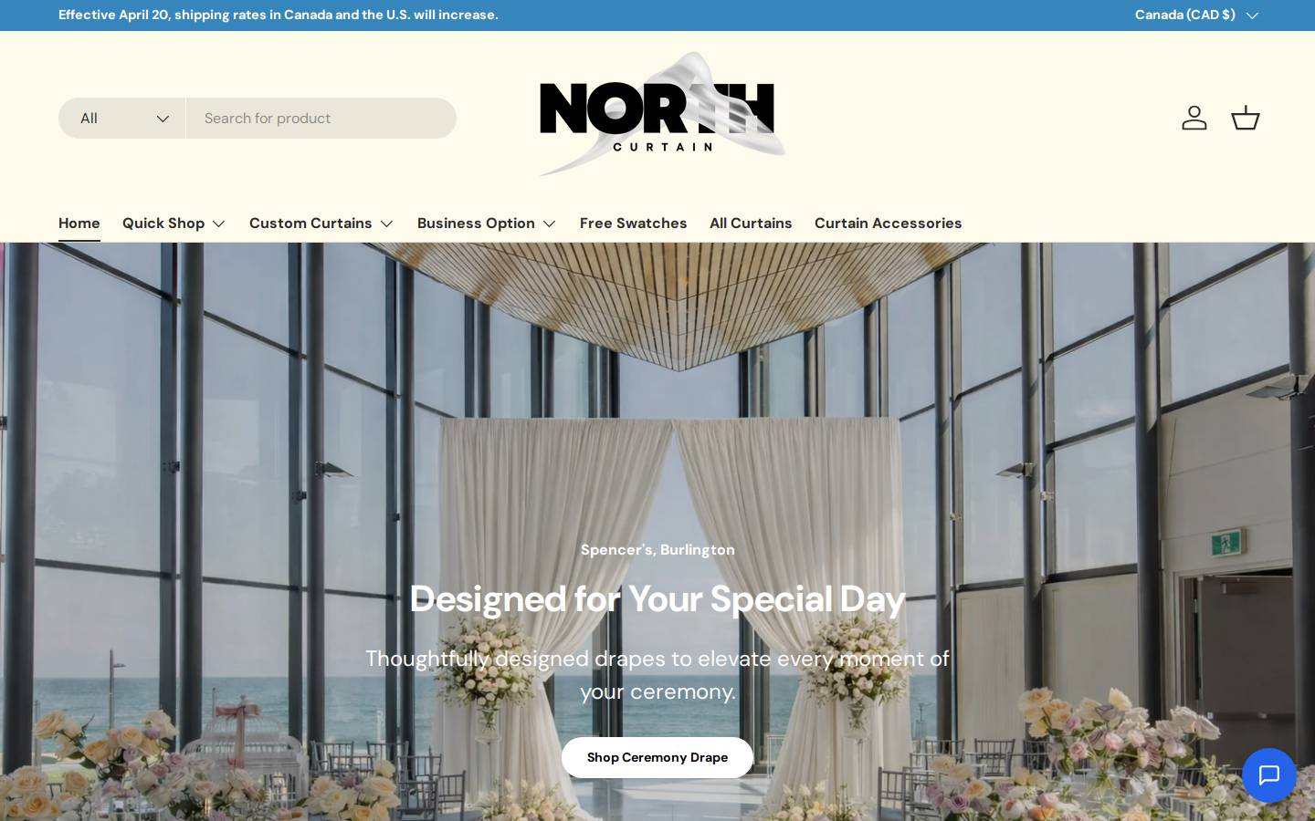 northcurtain.com homepage screenshot
