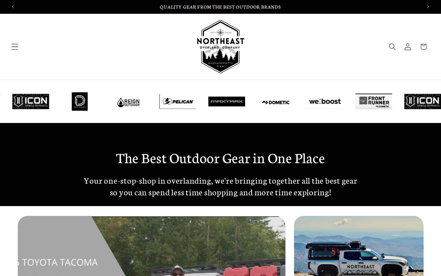 northeastoverlandco.com homepage screenshot