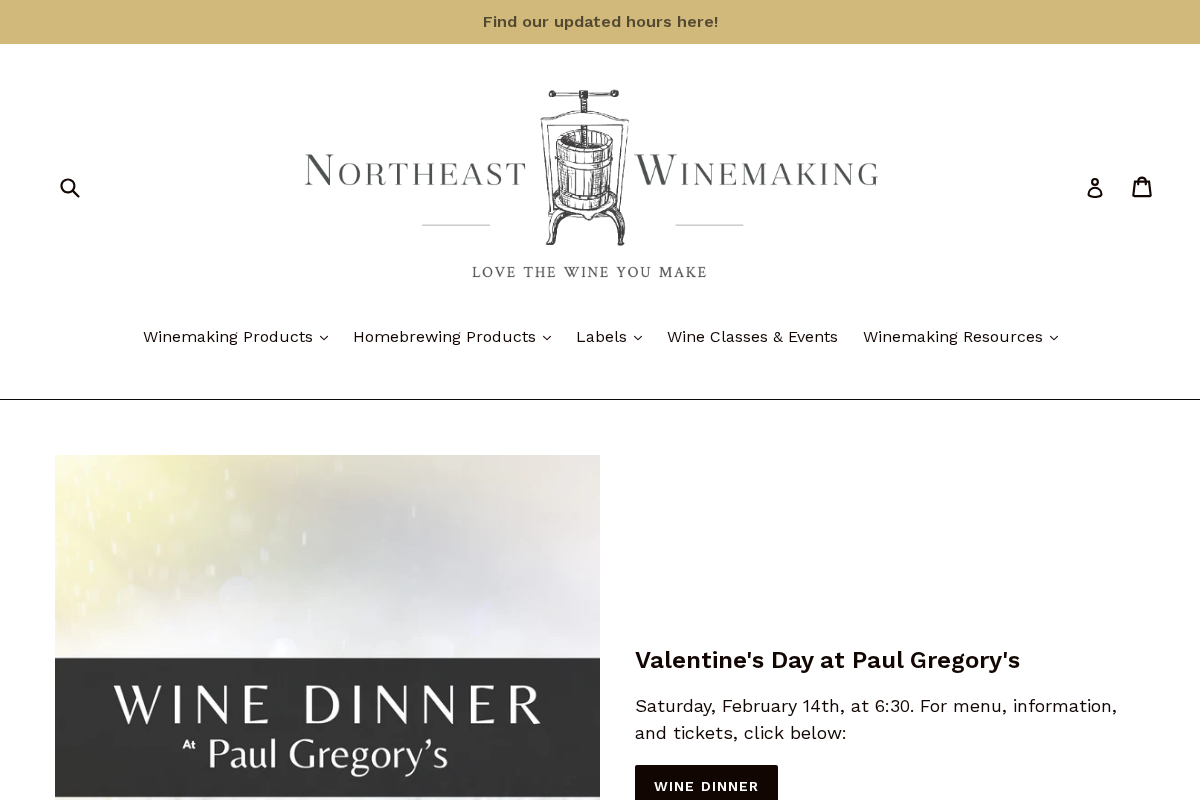 Northeast Winemaking homepage screenshot