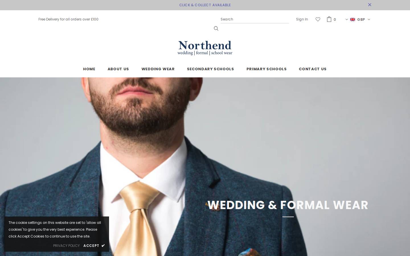 northendschoolwear.com homepage screenshot