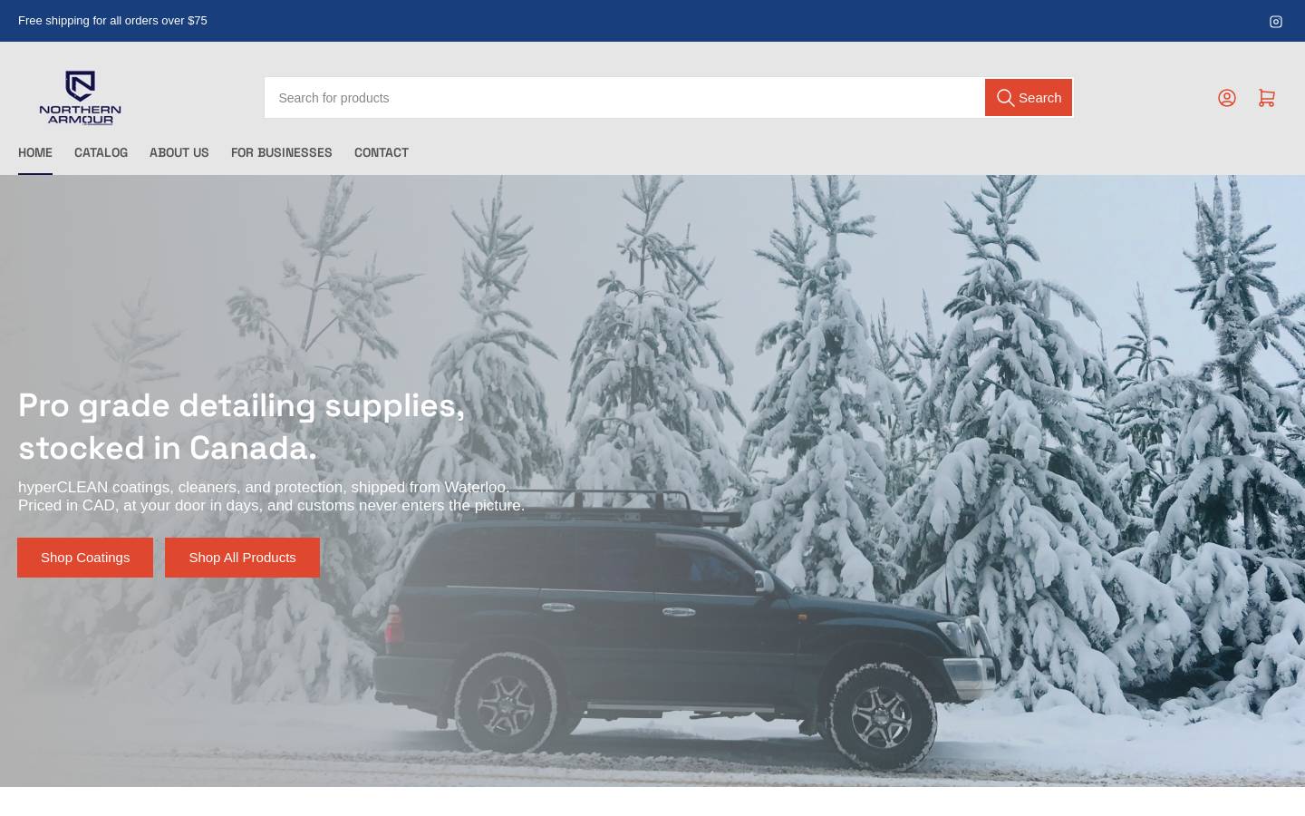 northernarmour.ca homepage screenshot