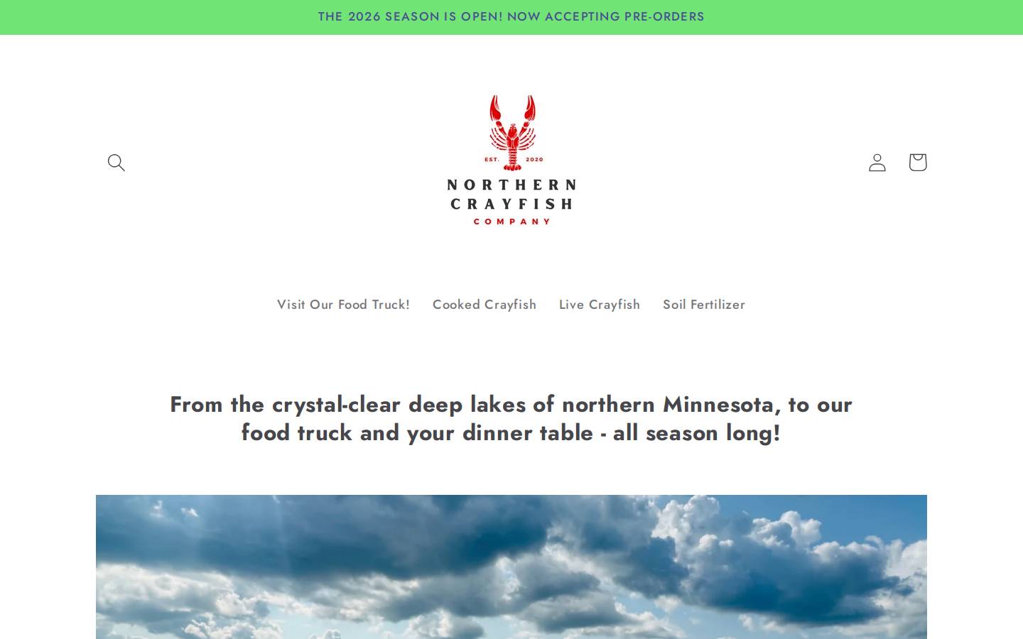 northerncrayfish.com homepage screenshot