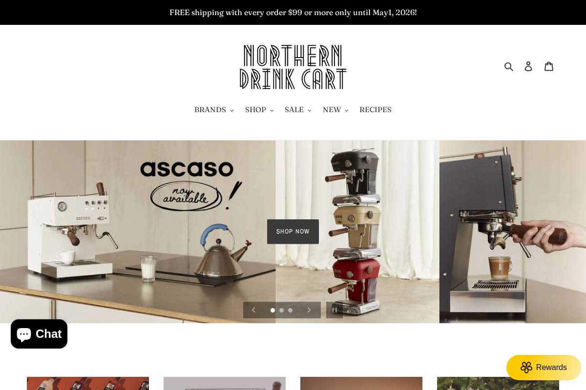 Northerndrinkcart homepage screenshot