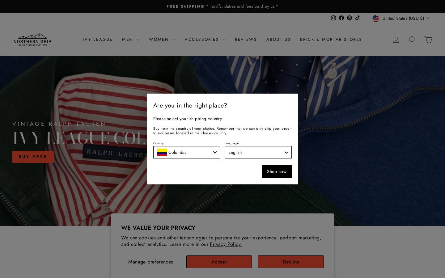 Northerngrip homepage screenshot
