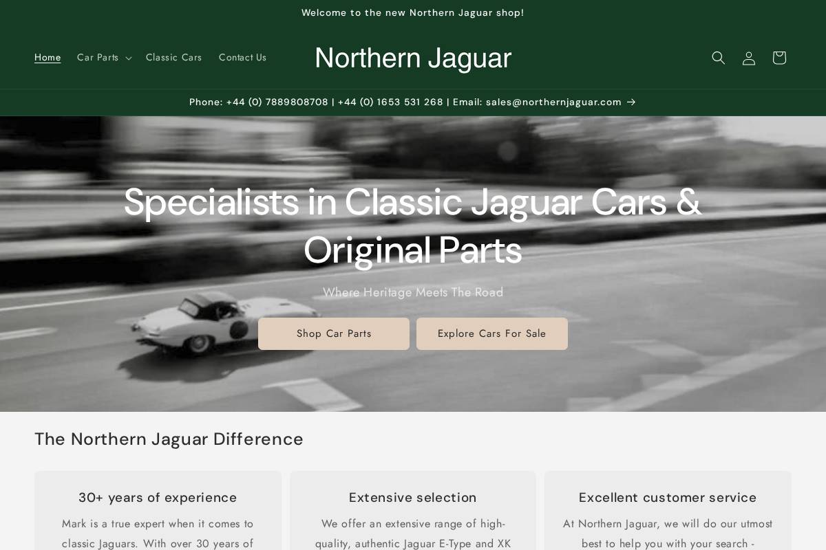 Northernjaguar homepage screenshot