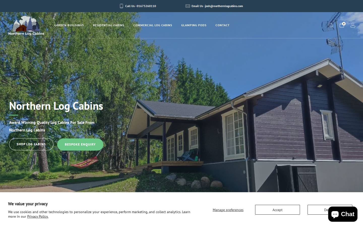 Northern Log Cabins Ltd homepage screenshot